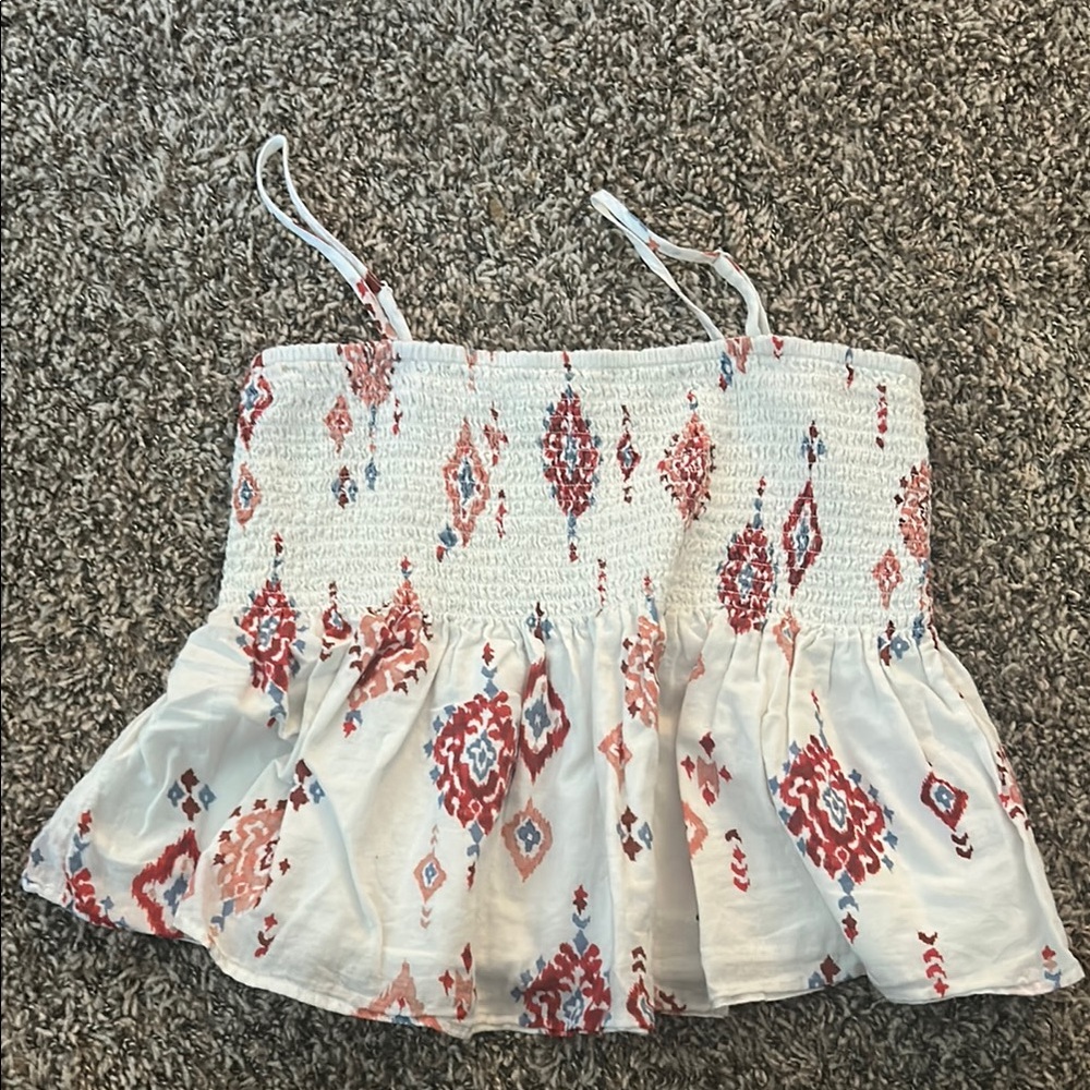 Boho Print Smocked Women's Top